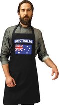 Australische vlag keukenschort/ barbecueschort zwart heren en dames - Australie schort