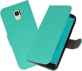 Groen booktype wallet case Hoesje voor Samsung Galaxy J6 2018