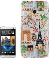 HTC One mini M4 - hoes cover case - TPU - Parijs - Wit