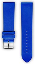 Blauwe (royal) lederen horlogeband (made in France) Frans leder 22 mm