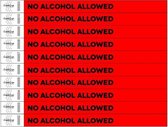 Standaard bedrukte polsbandjes - 500 stuks - NO ALCOHOL ALLOWED (rood)