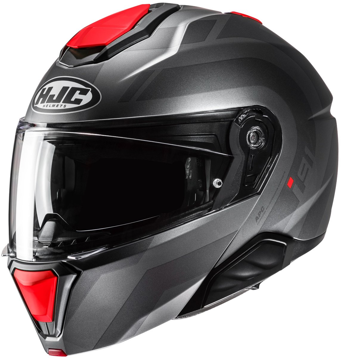 HJC i91 Arven Zwart Rood Systeemhelm - Maat XXL - Helm
