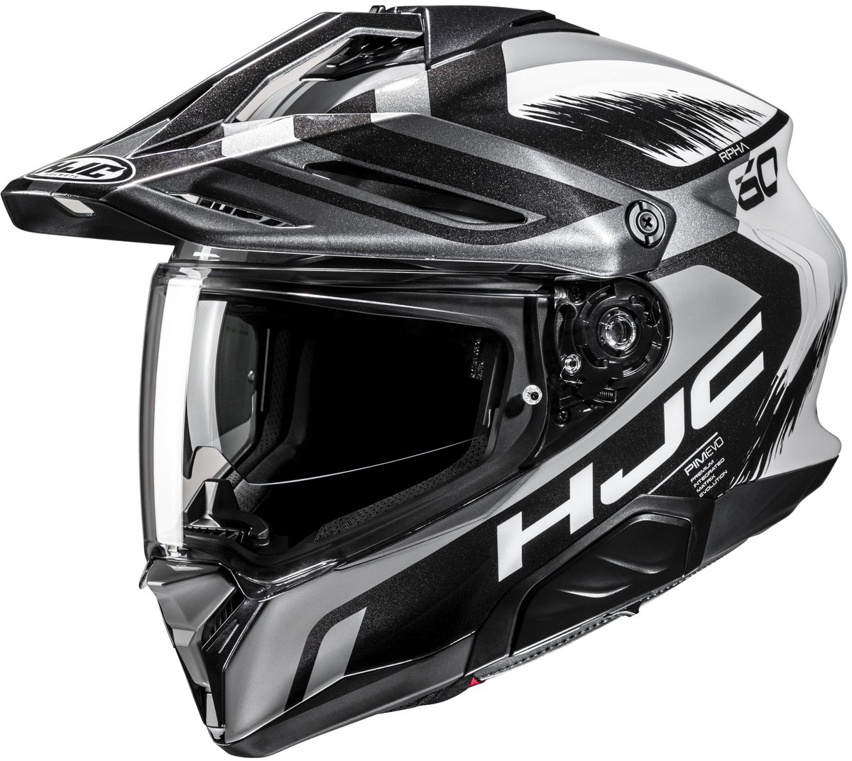 HJC RPHA 60 Quid Zwart Wit Zilver Adventure Motorhelm - Helm