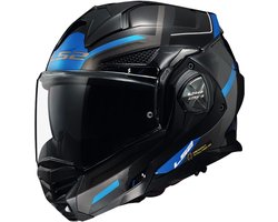 LS2 FF901 Advant X Spectrum Zwart Titanium Blauw Systeemhelm - Helm