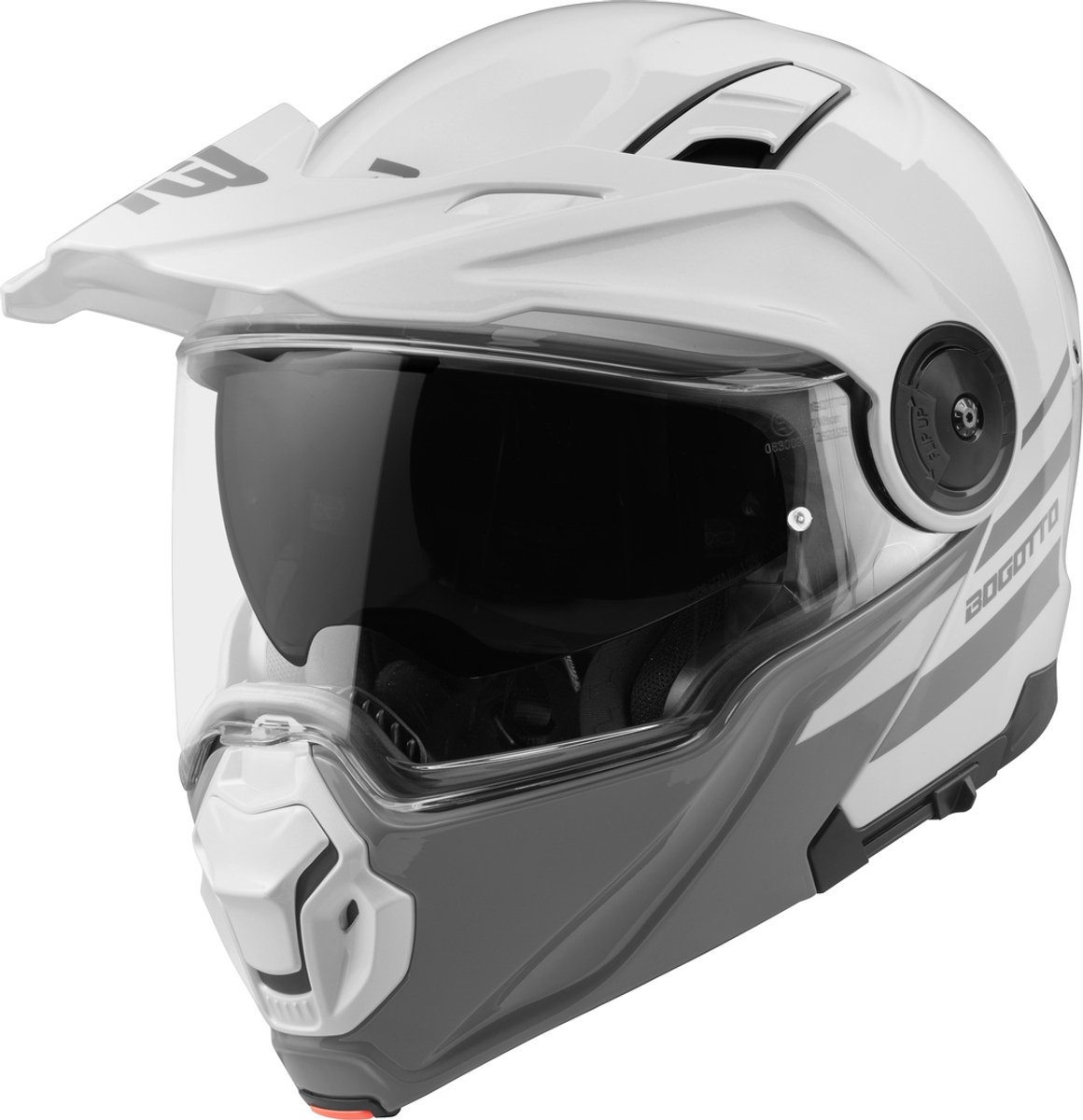 Bogotto FG-102 Duo Wit Fiberglas Systeemhelm - Maat XS - Helm