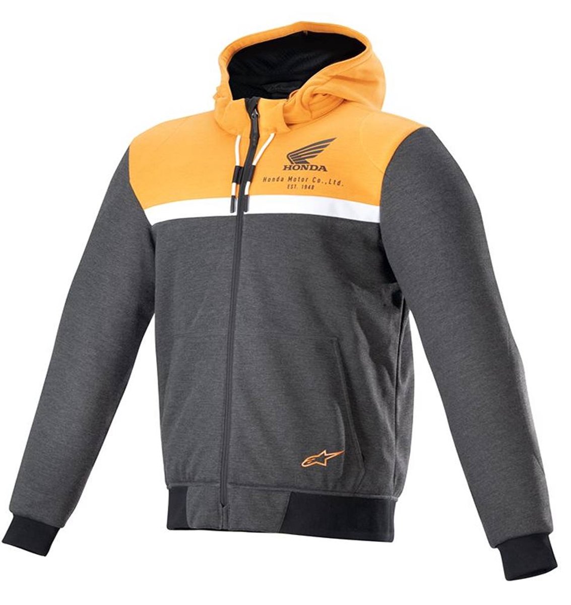 Alpinestars Honda Chrome Street Hoodie Zwart Gemêleerd Oranje - Jas
