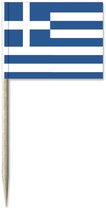 Griekenland vlaggetjes mini prikkers - 50x stuks - 8 cm - Landen decoratie - papier - cocktailprikkers