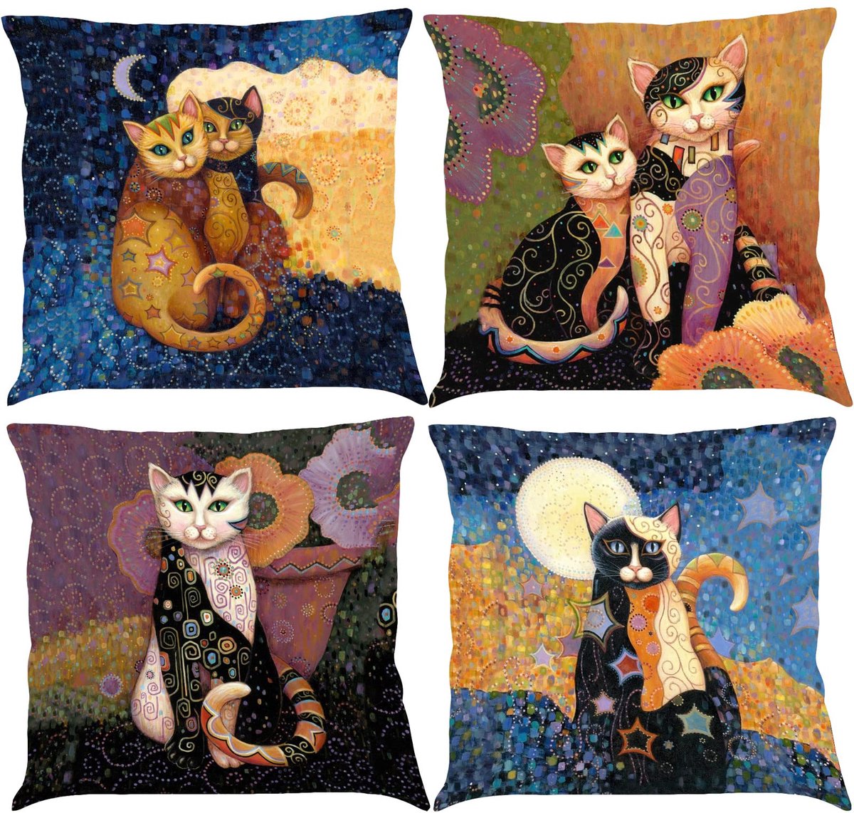 My Ninki ® Stijlvolle Vierkante Kussenhoezen Set van 4 voor Binnen en Buiten Decoratie