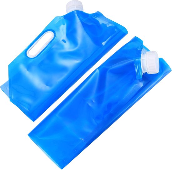 VGEBY Opvouwbaar waterreservoir, 2 l, opvouwbaar, draagbaar, voor het opbergen van water, voor kamperen in de open lucht, wandelen