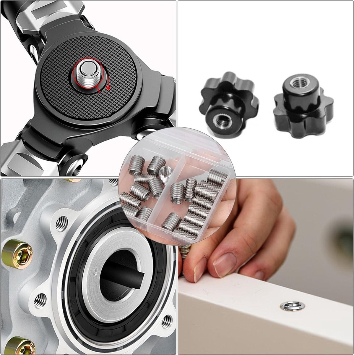 Jeanoko 10 mm buitendraad reduceermoer, schroefdraadinzetstukken, M6 x 1,0 mm M8 x 1,25 mm, voor computer Jeanoko 10 mm buitendraad reduceermoer, schroefdraadinzetstukken, M6 x 1,0 mm M8 x 1,25 mm, voor computer