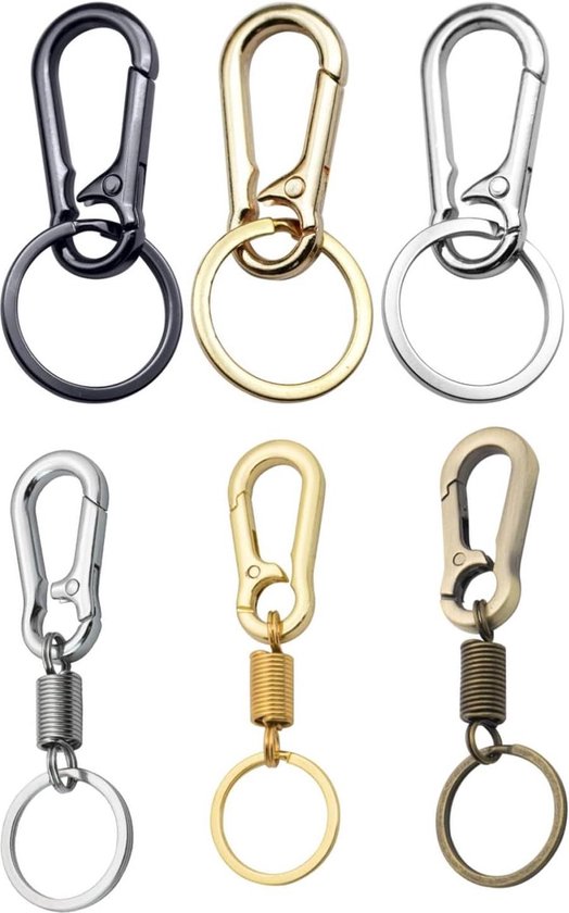 Sleutelkoord Kort koord karabijnhaak en sleutelring Sleutelhanger blauw met metalen karabijnhaak Lanyard sleutelkoord met karabijnhaak