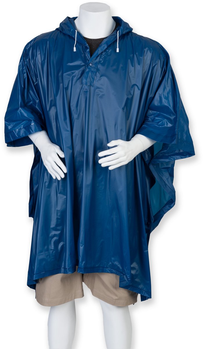 Eenvoudige donkerblauwe regenponcho