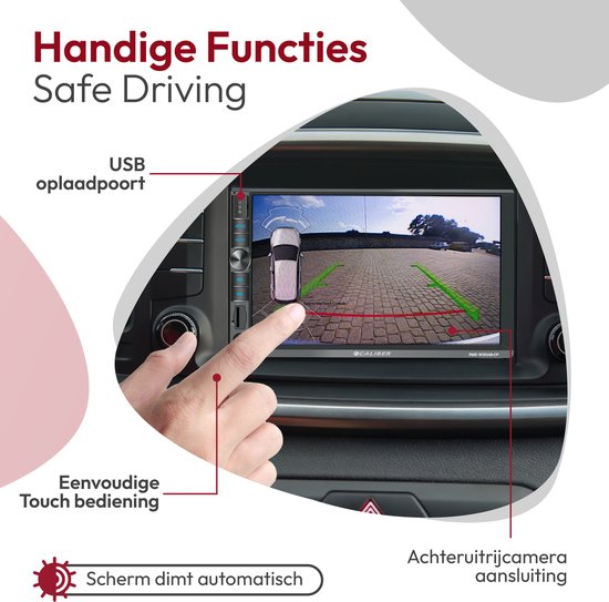 Single Din autoradio met Apple CarPlay Android Auto, 5-inch touchscreen