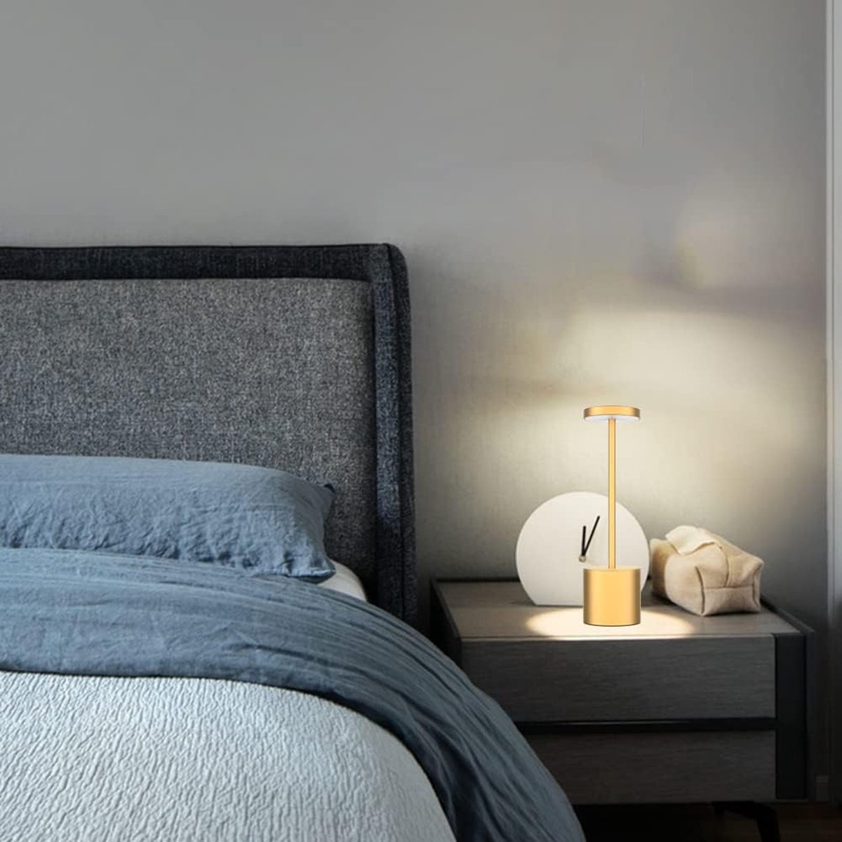 Draadloze Oplaadbare Tafellamp Goud - Set Van 2 LED Bureaulampen Met Touch Dimmer