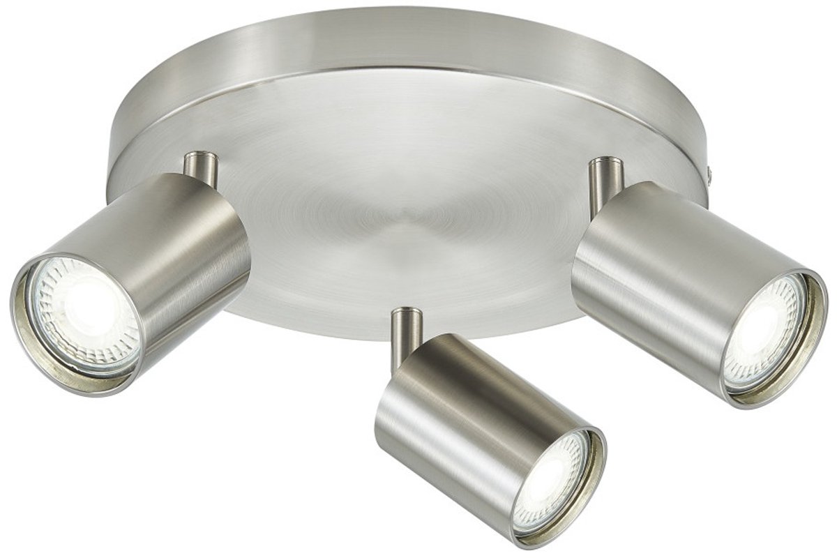Integral Plafondspot Siena Mat Nikkel Rond voor 3x GU10 lamp (niet meegeleverd) | 3x GU10