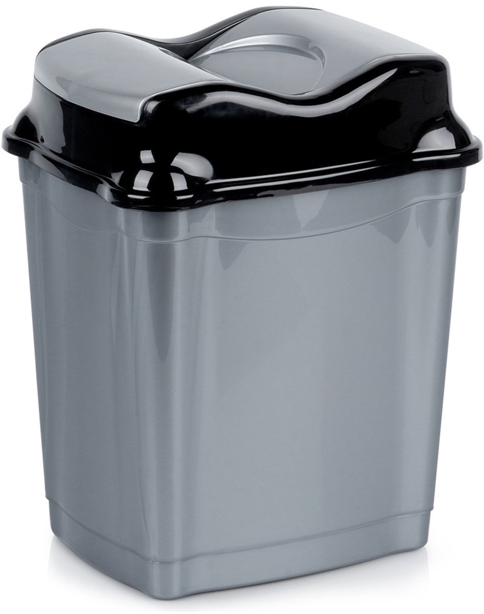 Prullenbak Plastic Grijs 9 l - Afvalmand - Afvalemmer