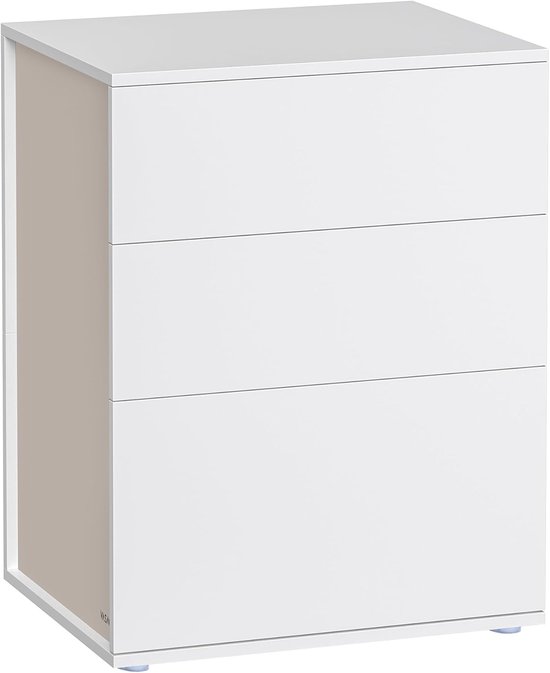 MIRA Home - Bijzettafel - Nachtkastje - Slaapkamer - Wit - 35x45x58,7