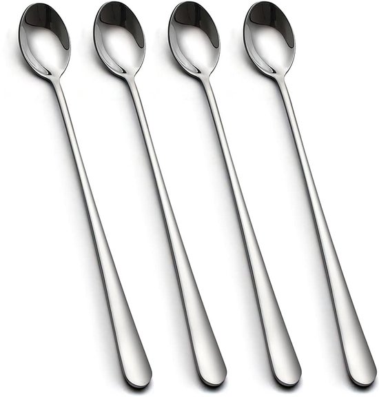 Inovra ® Set de 4 longues Cuillères en acier inoxydable pour Diverse boissons et desserts