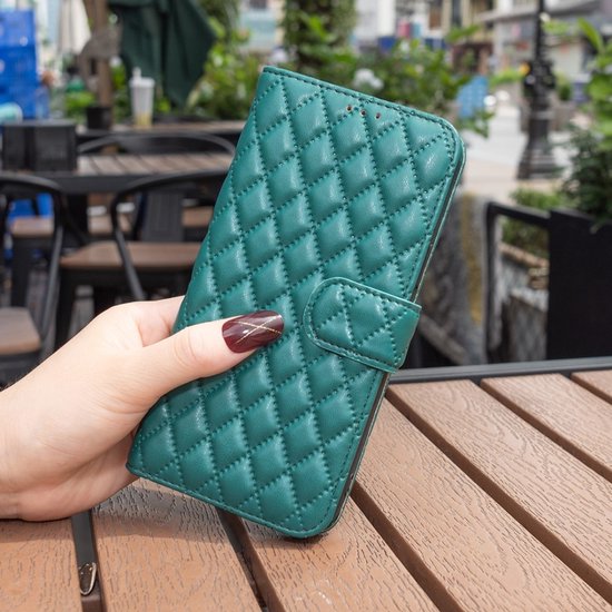 Étui BINFEN - Compatible avec Samsung Galaxy A36 - Étui à rabat BINFEN Rhombus - Vert