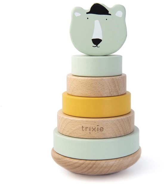 Trixie Stapelspeelgoed Mr. Polar Bear 18 Cm Hout Groen 7-delig