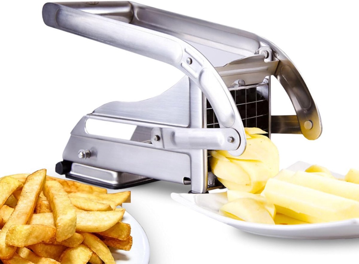 ApexArte® Multifunctionele Frietsnijder - Groentesnijder - Patatsnijder - Roestvrijstaal - Zilver
