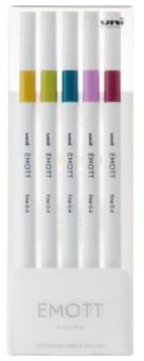 Uni Emott No.8 markeerstift 5 stuk(s) Blauw, Groen, Paars, Rood, Geel