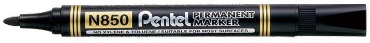 Pentel permanente marker N850-A, zwart 12 stuks