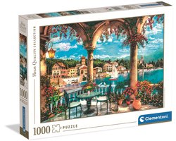 Clementoni - Puzzel - 1000 Stukjes - Balkon Uitzicht op het Comomeer - Puzzel Voor Volwassenen - High Quality Collection