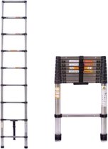 Bol.com Telescopische Ladder Zyren - Roestvrijstalen Vouwladder - Draagbare Uitschuifbare Loft Ladder - Max. Belasting 150kg/330... aanbieding