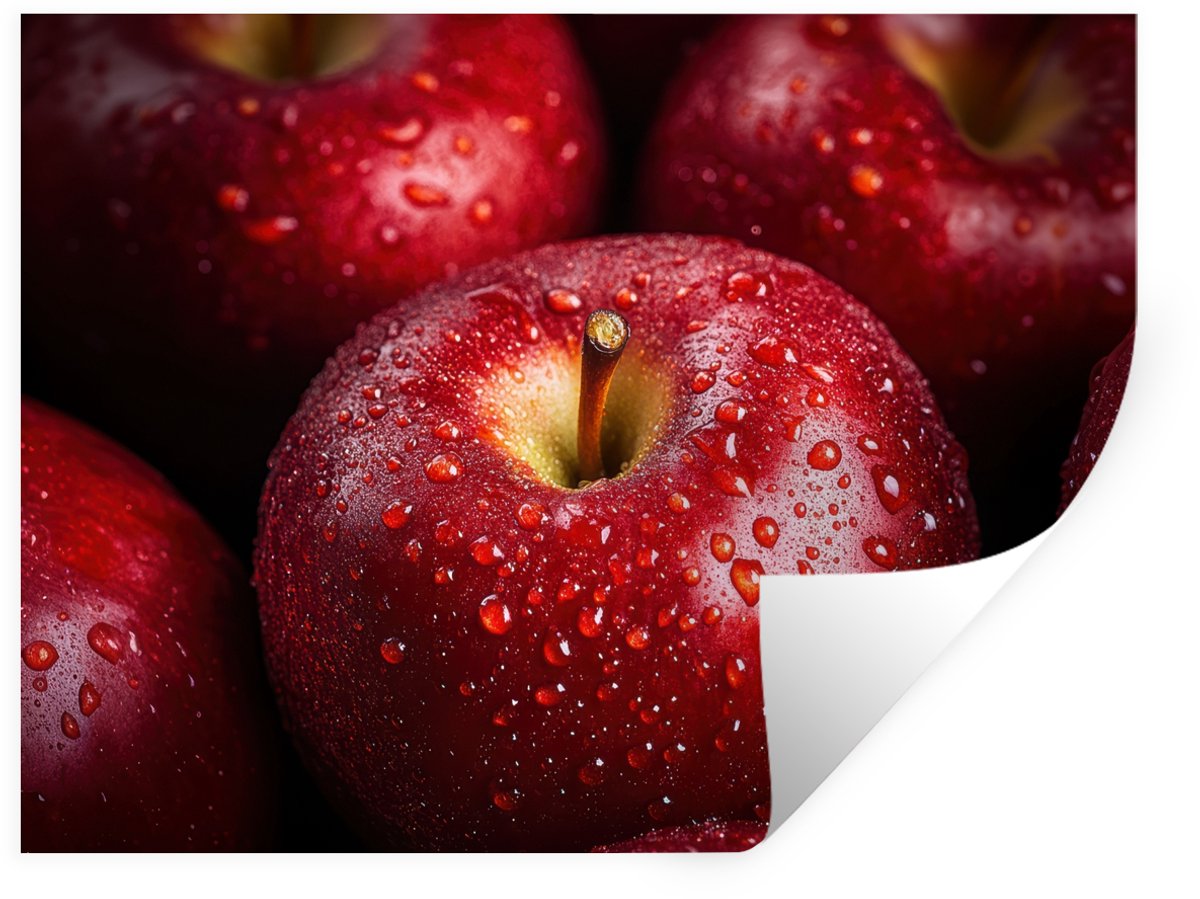 Muurstickers - Sticker Folie - Rood - Appels - Fruit - 40x30 cm - Plakfolie - Muurstickers