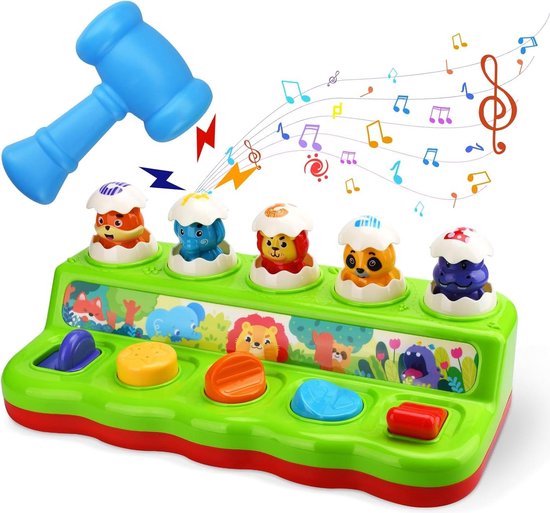Montessori Speelgoed - Pop-up Dieren Speelgoed met Muziek voor Kinderen vanaf 12 Maanden