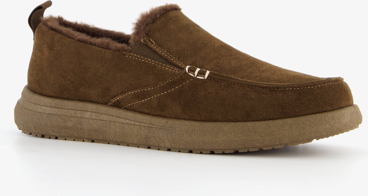 Natuform gevoerde heren pantoffels bruin Sloffen Uitneembare zool