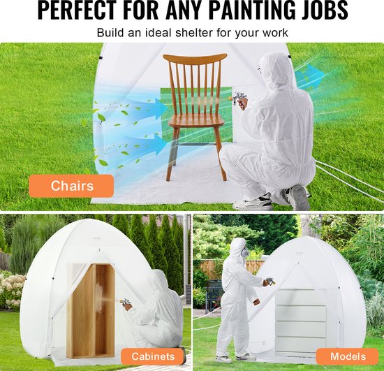 VEVOR Spuitcabine Spuitverf Spuitverf Beschermende Tent Pop-Up 1524 x 1524 x 1778mm van Vevor — afbeelding 5