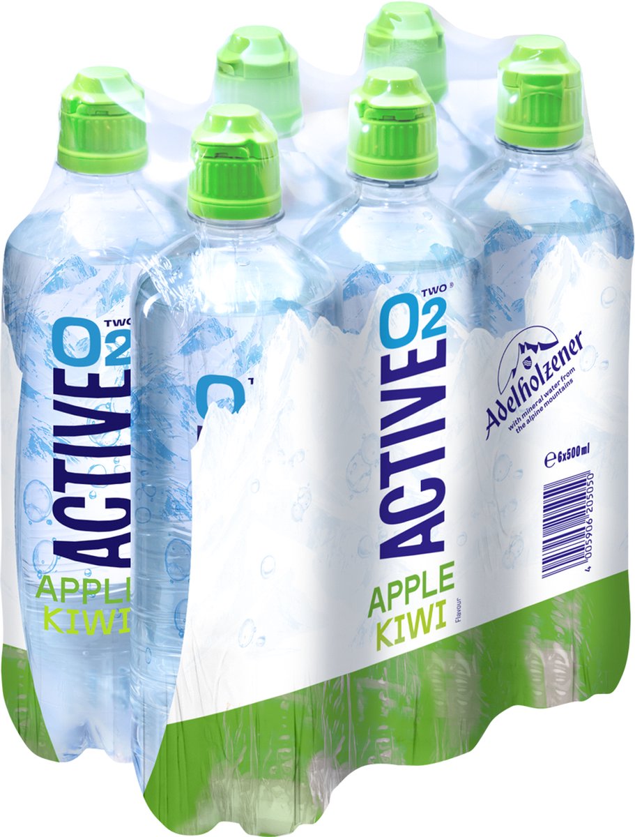 Active O2 | Apple Kiwi | 6 stuks | 6 x 500 ml