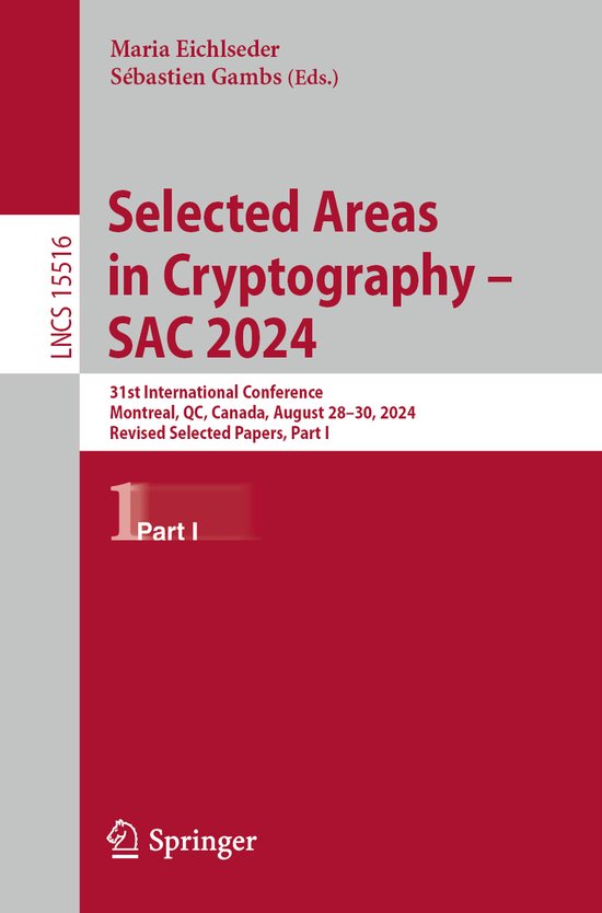 Lecture Notes in Computer Science15516- Selected Areas in Cr ... - cover