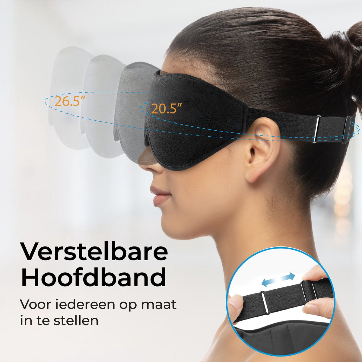 ORIGIN™ Luxe Slaapmasker - 100% Verduisterend Oogmasker - 3D Traagschuim - Slaap Masker - Oog Masker - Ergonomisch - Mannen & Vrouwen — afbeelding 3