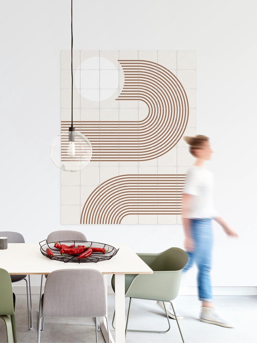 IXXI Beige Arc Poster No.2, Elena Ristova & Various - 80 x 100 cm - Gratis ophangtool - Grote wanddecoratie en posters - Minimalisme, Abstract, Line