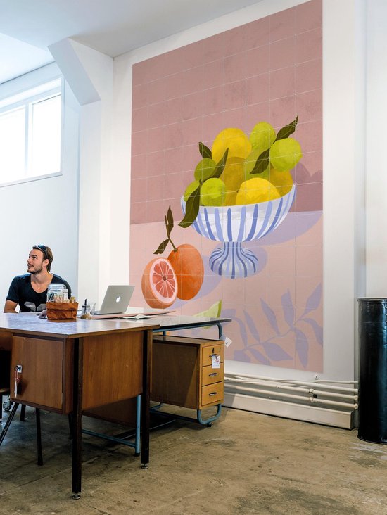 IXXI Bittersweet, Good Blauw - 80 x 100 cm - Support de suspension gratuit - Grande décoration murale et posters - Illustrations, Coloré, Ludique, Art numérique