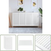 Set de portes à persiennes The Living Store - Porte d'armoire en pin - 99,3 x 49,4 cm - Lattes horizontales - Finition peinture Witte