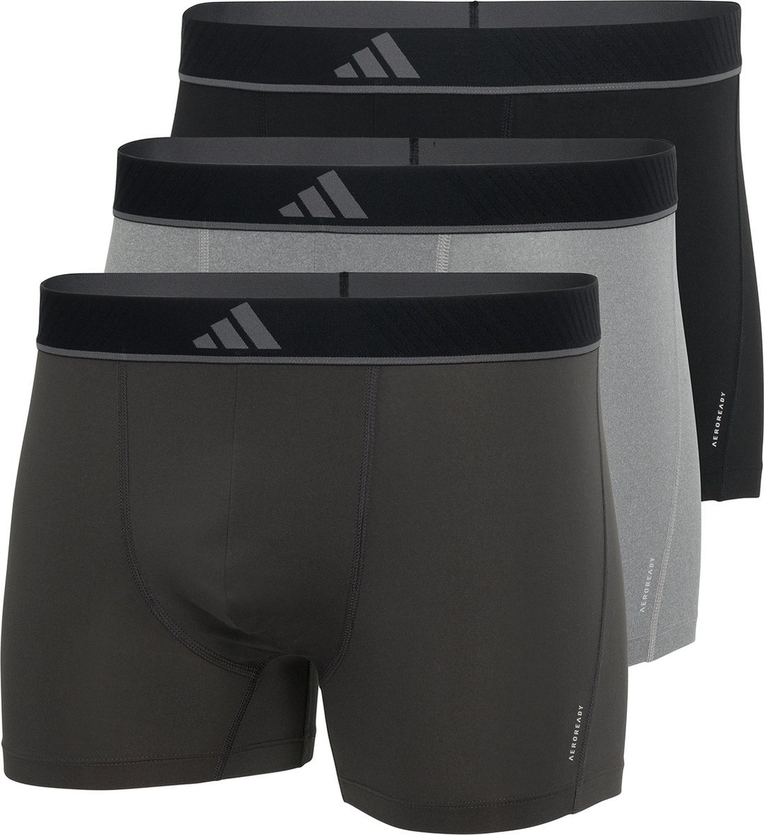 adidas Sportswear 3PK Trunk - Active Micro Flex - Onderbroek Mannen - zwart/donkergrijs/lichtgrijs