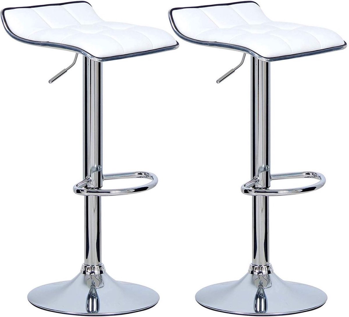 Bolt Edge Barkrukken - Wit - Verstelbaar - Zithoogte 62-84cm - Set van 2
