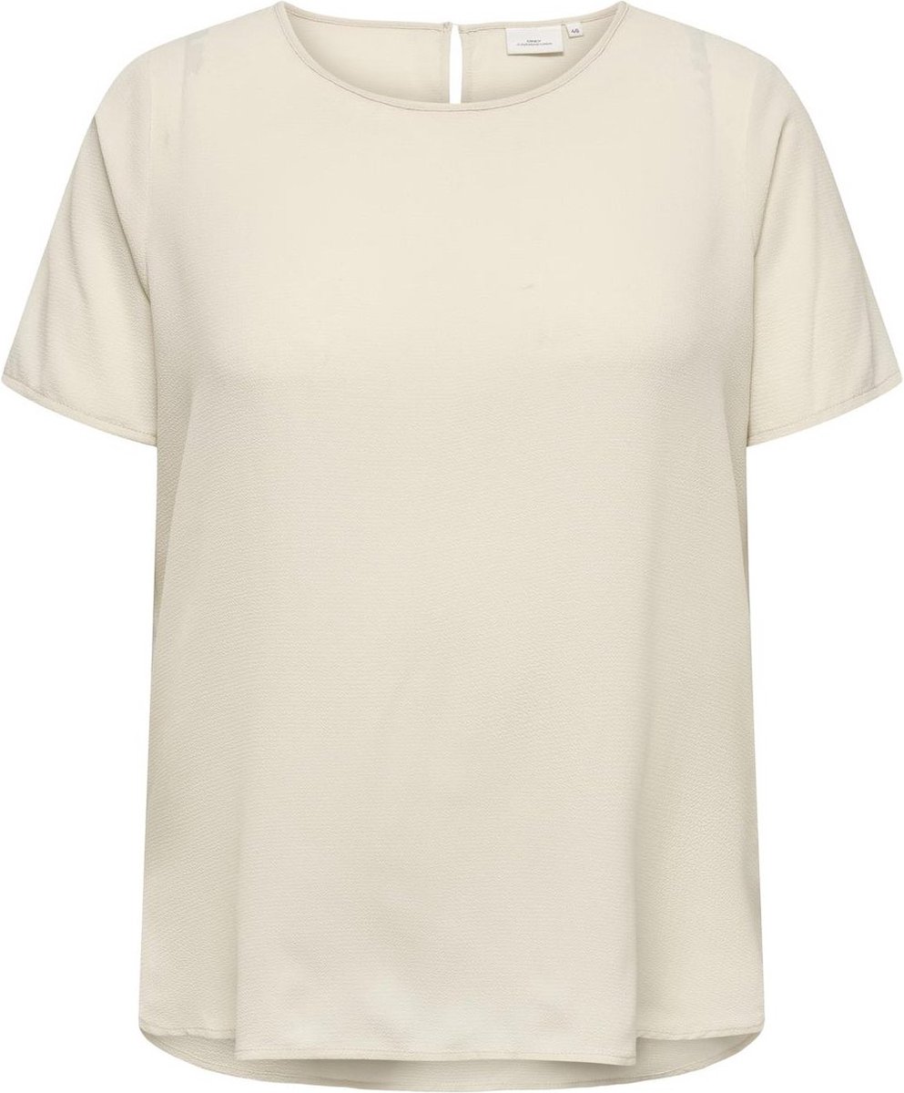 ONLY CARMAKOMA CARVICA LIFE SS TOP WVN NOOS Dames Top - Moonbeam
