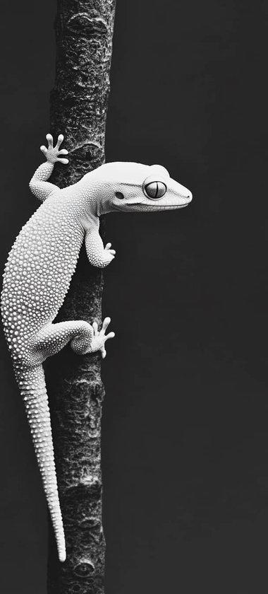 Gekko Poster | Zwart|Wit Poster | Tak Poster | Dieren Poster | Natuur ...