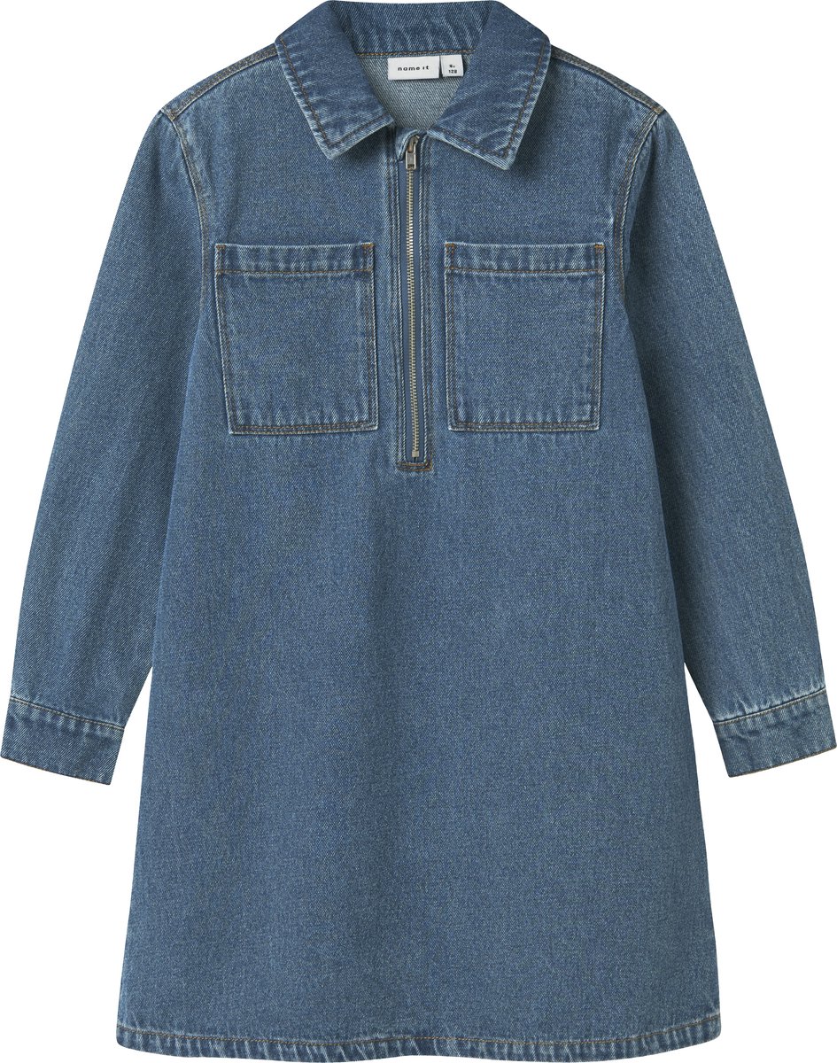 NAME IT Nkfastrid Ls Robe DNM 8228-Im K pour fille, denim bleu médium, 116
