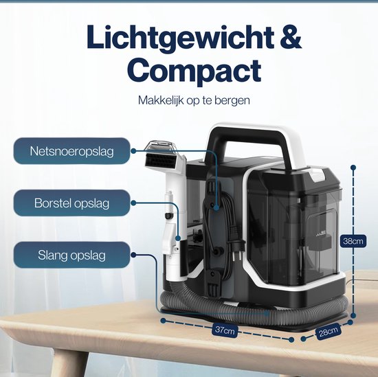 Deemer Tapijtreiniger Vlekkenreiniger Zetelreiniger Machine - Bank & Meubel Reiniger Stofzuiger - Tapijt Apparaat Meubelreiniger - Haarverwijderaar Stofzuiger Voor Dierenharen Reinigen - 750W Krachtige Zuigkracht - Inclusief Reinigingsmiddel