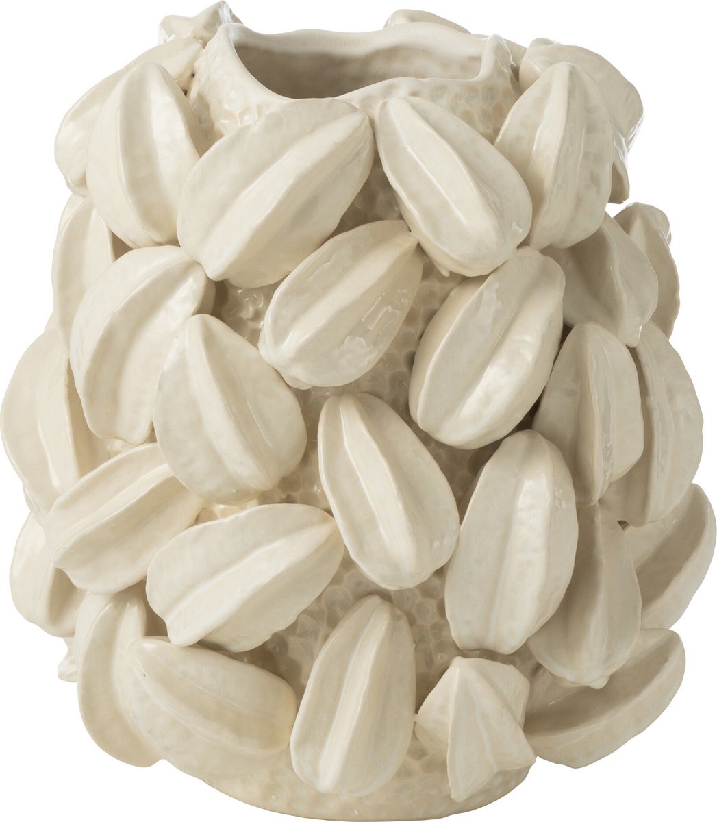 J-Line vaas Botanica Cacao Hoog - keramiek - beige - Ø 30.5 cm
