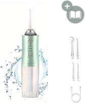 BeautyFitXL® - Waterflosser PRO Groen - Monddouche - Draadloos - Water Flosser 4 Opzetstukken - Incl. Opbergbag