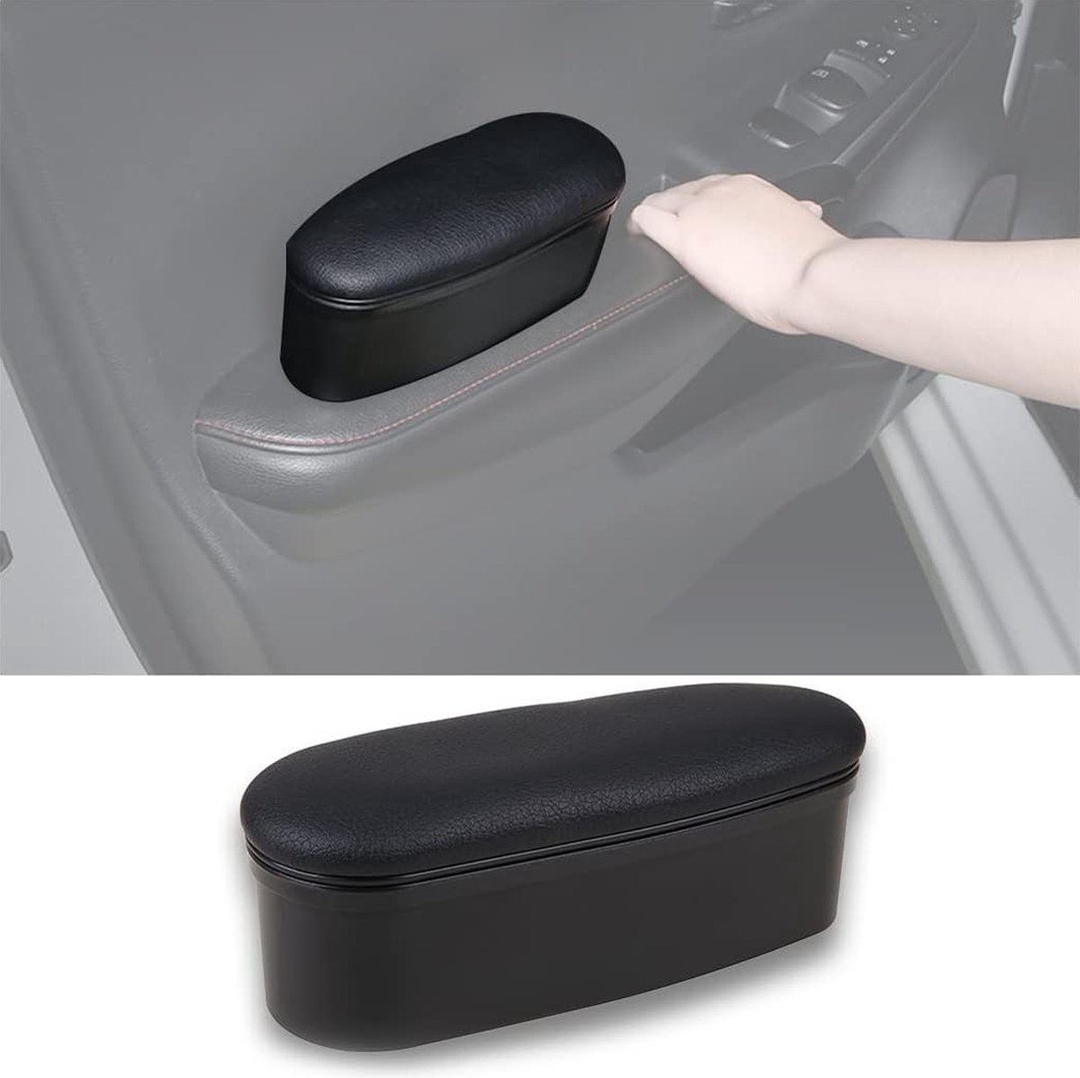 Image of 1stuk - 20 × 8 × 8 cm - Autorugleuning - Armleuningliftkussen met opbergdoos - Geschikt voor auto's - Autoarmleuning - Armleuningbox - Elleboogsteun linkerarm auto - Auto-opbergbox - Autostoel Organizer - Universele Autostoel Accessoires
