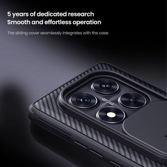 Nillkin Case - Convient pour Xiaomi Redmi Note 14 Pro 5G / Poco X7 Case - Nillkin CamShield Pro Back Cover - Zwart