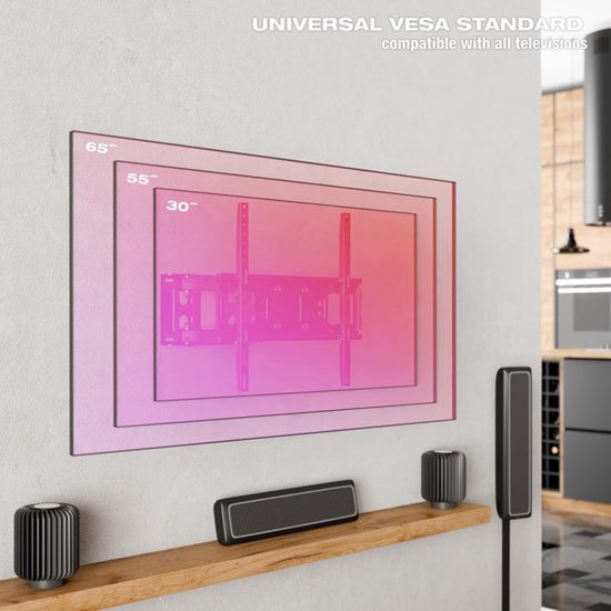 Barkan Mounts Muurbeugel tot 80 inch Draai en kantelbaar 1 meter uit de muur